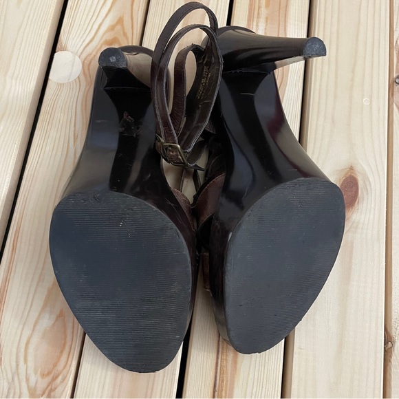 Bebe Brown Leather Heels Size 7.5 - Picture 3 of 3